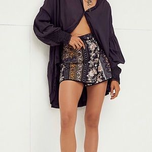 Free People Mad Love Printed Wrap Mini Skirt NWT